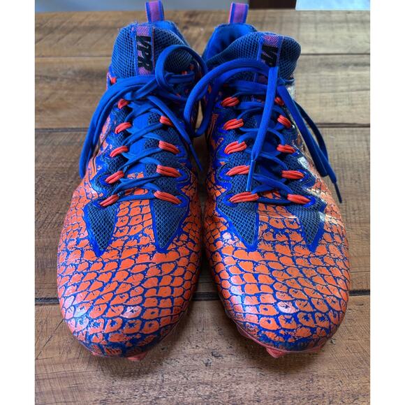Nike‎ Vapor Untouchable Pro Football Cleats Orange Blue Snake 880407-408 Size 11 - Picture 3 of 16